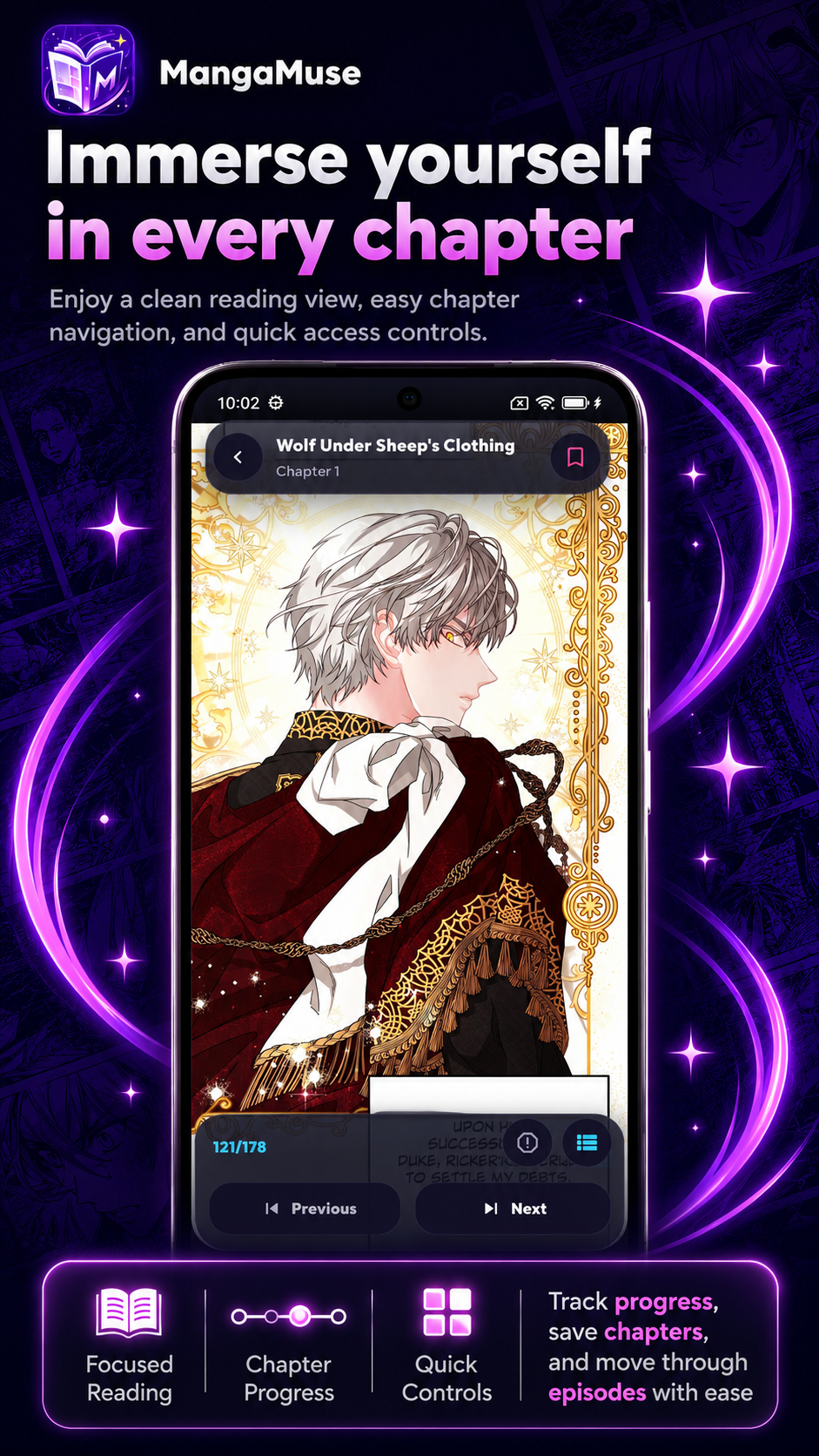 MangaMuse chapter reader screen